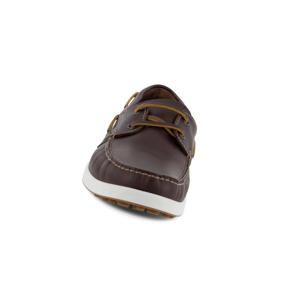 Men's Ecco S Lite Moc Boat Moccasins Coffee | USA 580TCE